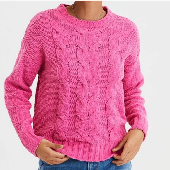 American Eagle Outfitters Sweaters American Eagle Pink Cable Knit